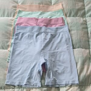 Breezies Pastel Seamless Long-Leg Undershorts - Light Blue, Pink, Mint, Peach